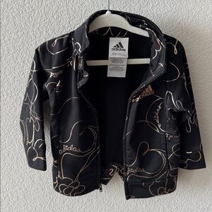 Adidas Black and Gold Floral Jacket